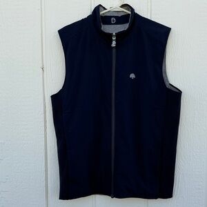 B Draddy Sz L Reversible Quilted Vest Golf Full Zip Lightweight Blue Gray NWOT